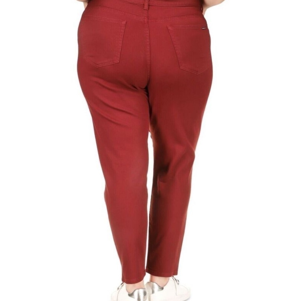 NWT Michael Michael Kors Selma Skinny Highrise Jeans Merlot 24W - Picture 2 of 8